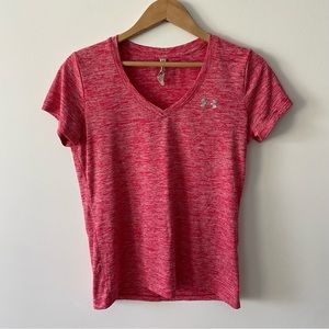 Under Armour heathered pink workout training top size xsmall womens